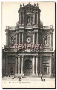 Paris Old Postcard Church of Saint Paul