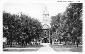 Olathe, KS Kansas  COURT HOUSE  Johnson County~Courthouse  B&W Curteich Postcard