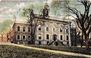 Albany New York~Boys Academy School Building~American Flag Displayed~1907 PC