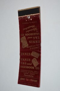 Ennis Tag and Salesbook Co. Ennis Texas 20 Strike Matchbook Cover