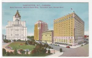 Hotel Vancouver Medical Dental Building Devonshire Apts Canada 1948 postcard