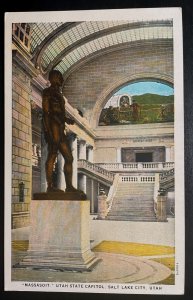 Vintage Postcard 1925 Massasoit Statue, Utah State Capitol, Salt Lake City (UT)