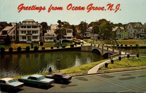 New Jersey Greetings From Ocean Grove Emery Street Bridge Over Wesley Lake