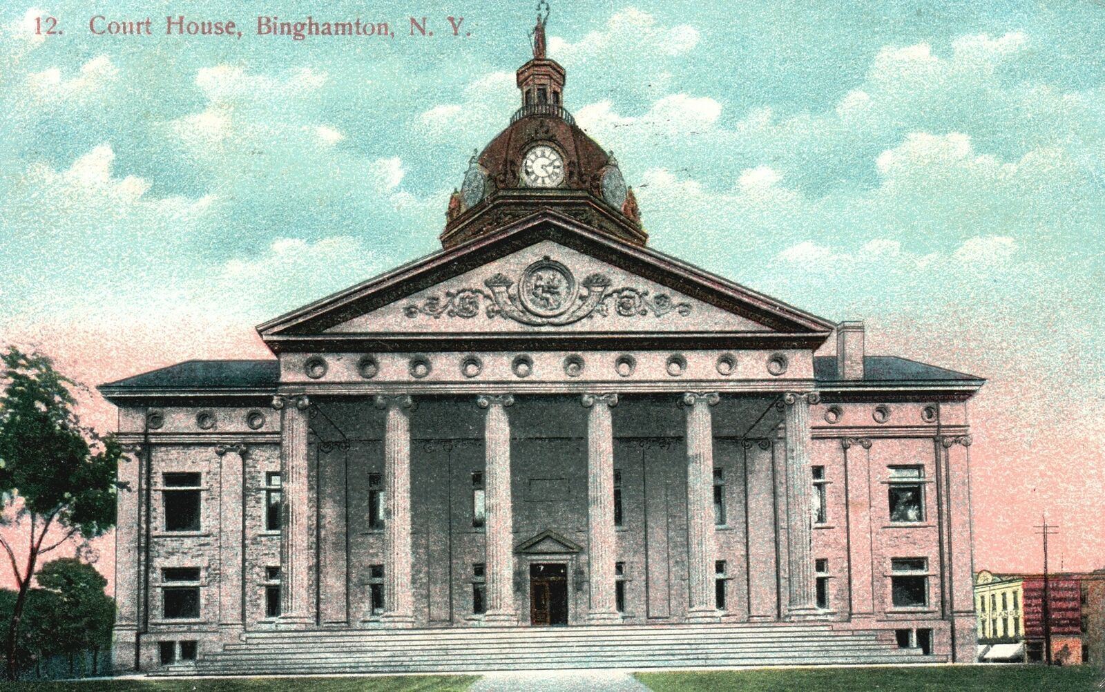 Vintage Postcard 1910 Court House Building Binghamton New York