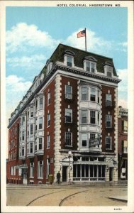 Hagerstown Maryland MD Hotel Colonial Vintage Postcard