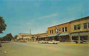 Street Scene Cars Centreville Michigan 1960c postcard