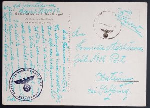 GERMANY THIRD 3rd REICH ORIGINAL POSTCARD GENERAL MAJOR JULIUS RINGEL