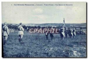 Old Postcard Medaille Large infantry maneuvers jack & # 39armes A discount of...