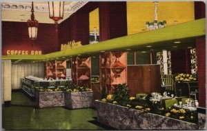 Tacoma, Washington Postcard WINTHROP HOTEL Daffodil Room Linen 1950 Cancel 