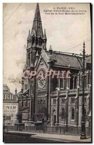 Old Postcard Paris Church of Our Lady of the Cross to the Rue de Menilmontant