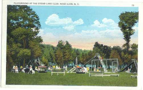 Playground at the Cedar Lake Club, near Ilion New York, 1952 White Border