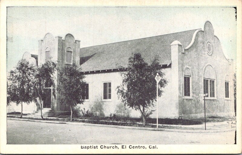 Postcard Baptist Church in El Centro, California