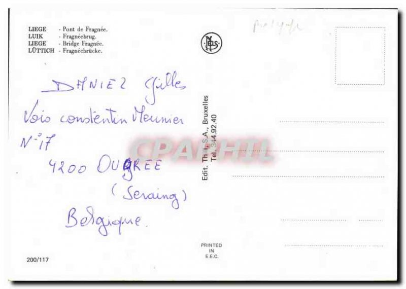 Modern Postcard Liege Bridge Fragnee