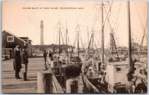 1949 Fishing Boats at Town Wharf Provincetown Massachusetts MA Posted Postcard