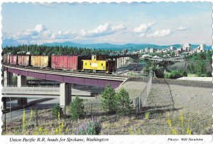 Union Pacific Railroad Train Heading for Spokane Washington, Caboose  4 by 6