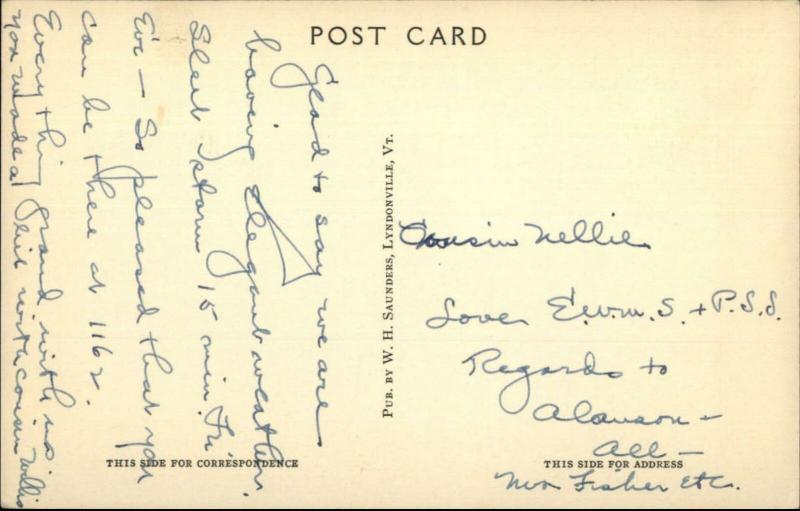 Lyndonville VT Main St. Old Postcard