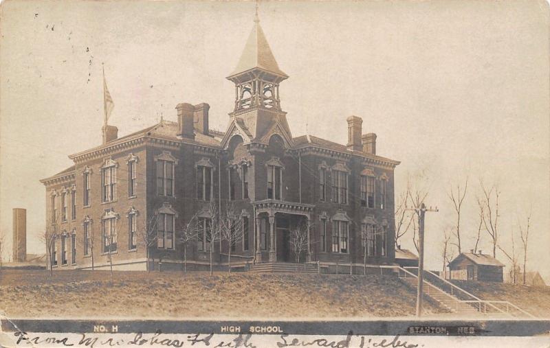 Stanton NebraskaVictorian High SchoolStand PipeSteps Up1908 Real PhotoRPPC United States
