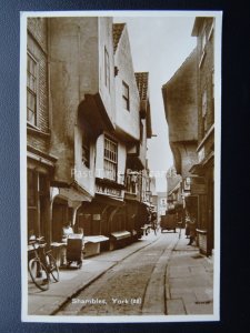 Yorkshire YORK The Shambles shows J.W.COLLIER c1926 RP Postcard by Valentine