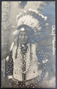 Mint Real Picture Postcard Native American Indian Chief Manitou Colorado