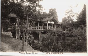 Japan Tsuuten Bridge Kyoto Vintage Postcard C076