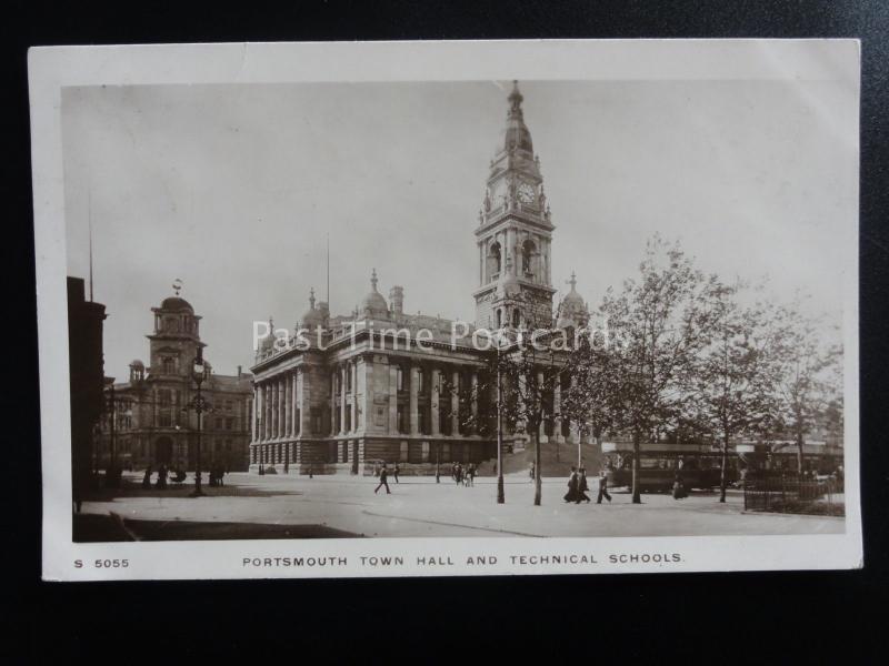 Hampshire PORTSMOUTH TOWN HALL & TECHNICAL SCHOOL c1912 RP Postcard by Kingsway