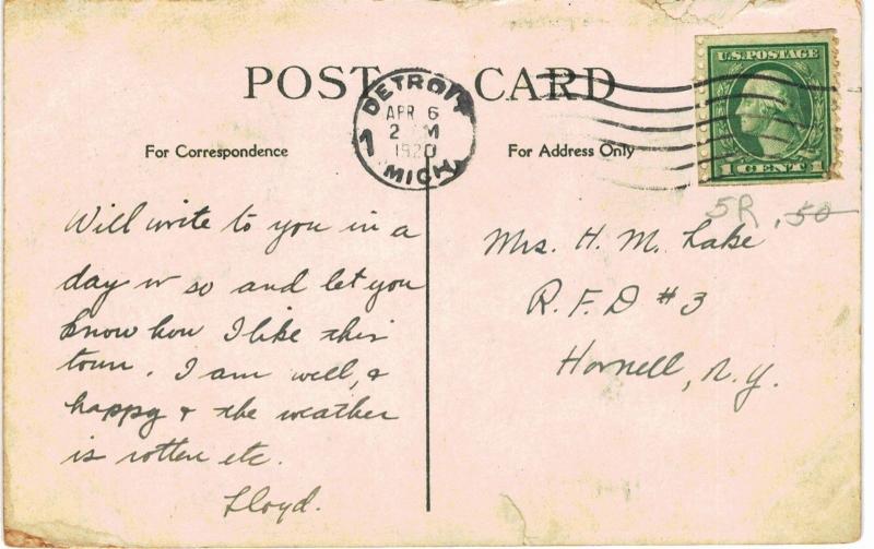 Detroit Sky Line 1920 MI AS US 