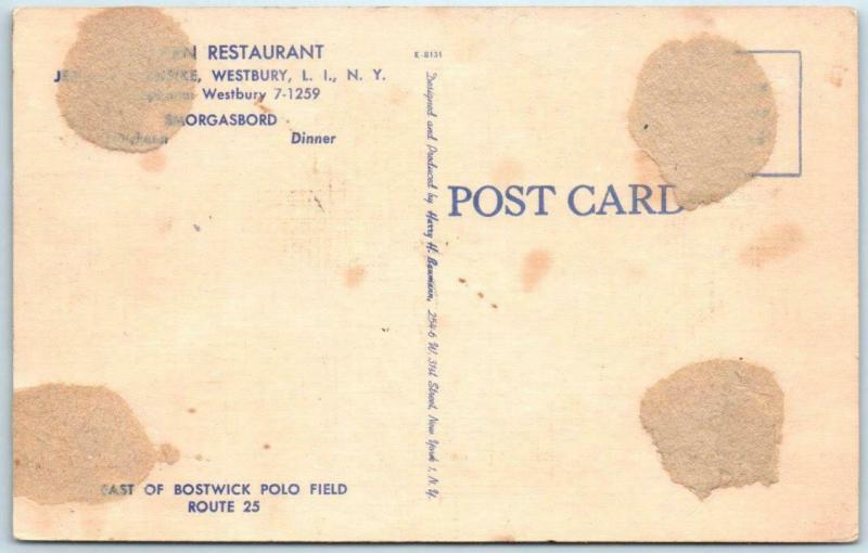 WESTBURY, LONG ISLAND, New York NY  Roadside NORDEN RESTAURANT c1940s   Postcard