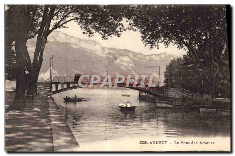 Old Postcard loves Bridge Annecy