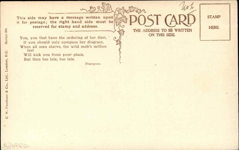 Steamer Steamship HMS Superb at Anchor c1910 Vintage Postcard 