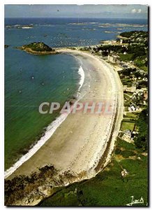 Postcard Modern Colors of Brittany's Pink Granite Coast Trebeurden Beach and ...