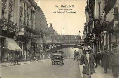 Berlin Germany Street Scene Friedrichstrasse c1910 Postcard