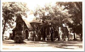 Real Photo Postcard Church of the Nazarene in Charlotte, Michigan