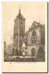 CARTE Postale 1860 The Colmar Old St. Martin's Church