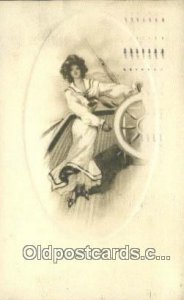 Signed Artist 1910 postal marking on front, corners are square