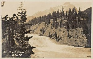 BANFF ALBERTA CANADA~BOW FALLS~BYRON HARMON #44 REAL PHOTO POSTCARD