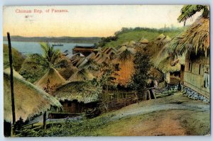 Republic of Panama Postcard Chiman Steamship Nipa Hut c1910 Antique Posted