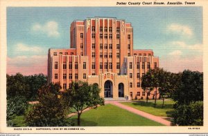 Texas Amarillo Potter County Court House 1950 Curteich