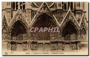 Old Postcard Reims Cathedral Gates Of The Cathedral & # 39s Portals