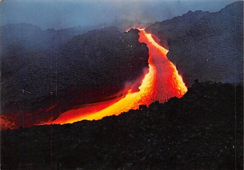 Italy Eurzione Etna 1971 Etna Eruption Vulkanausbruch Des Atna Hippostcard