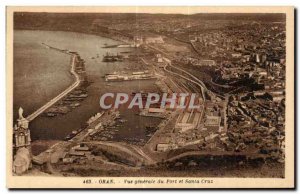 Old Postcard Oran Algeria - General view of the port and Santa Cruz