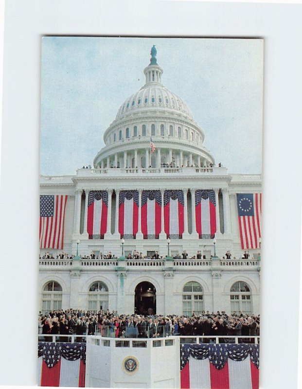 Postcard President Ronald Reagan took oath of office, The Capitol, D. C.