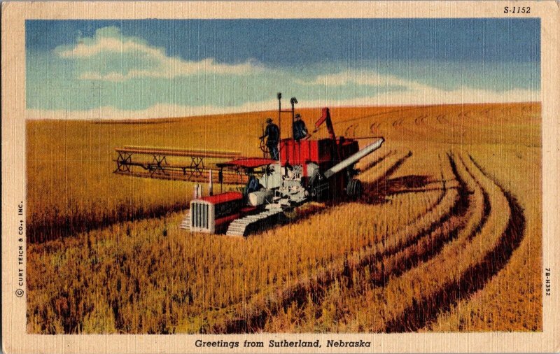 Harvest View, Greetings from Sutherland NE c1959 Vintage Postcard L43