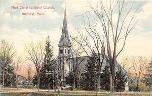 First Congregational Church - Amherst, Massachusetts MA Postcard