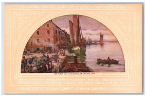 Painting By Lawrence Earle Postcard The First Grain Elevator In Chicago 1838