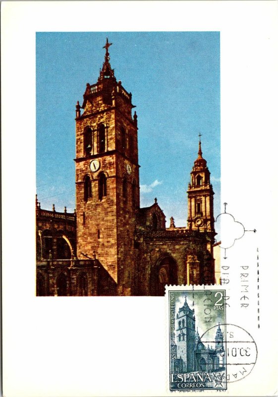 CONTINENTAL SIZE POSTCARD ANO SANTO COMPOSTELANO 1971 CATEDRAL DE LUGO SPAIN