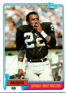 1981 Topps Football Card Arthur Washington Oakland Raiders sk10389