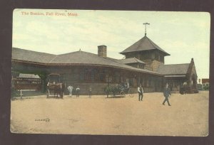 FALL RIVER MASSACHUSETTS RAILROAD DEPOT TRAIN STATION VINTAGE POSTCARD