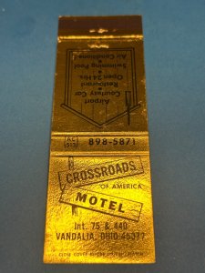 Vintage Matchbook Cover Crossroads of America Motel Vandalia, Ohio MB162