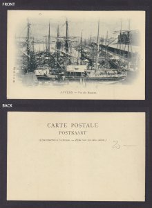 Vintage Postcard Belgium Antwerp Basins Ships