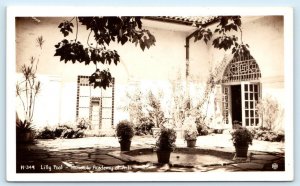 RPPC HONOLULU, Hawaii HI ~ Lily Pool HONOLULU  ACADEMY OF ARTS c1940s  Postcard